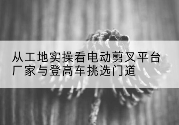 镇海电动剪叉升降平台厂家-从工地实操看电动剪叉平台厂家与登高车挑选门道